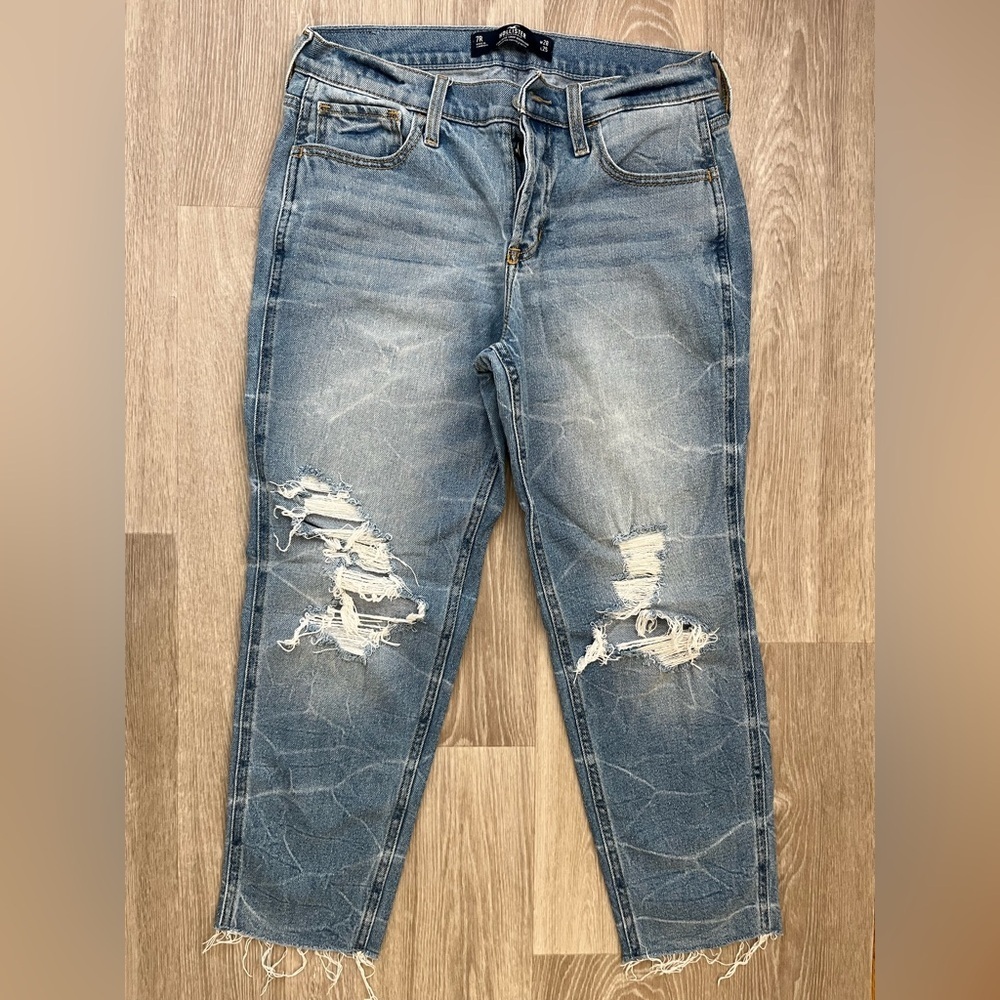 Hollister Blue Distressed Boyfriend Jeans